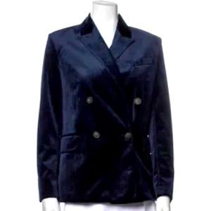 Never worn. Vince Baltic Blue Velvet Blazer. Size 4.